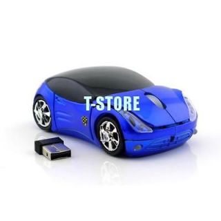 Blue car mini nano USB 2.4G 1600dpi Optical Wireless Mice Mouse for PC 