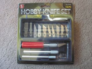 Hobby Knife Set, Woodworking, Carving. Styled x acto 16pc. + Box