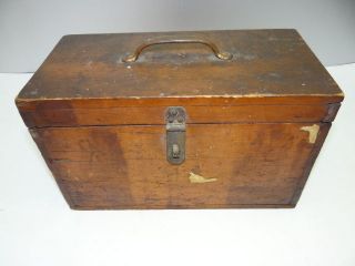 Antique Old Small Forsberg Wood Wooden Pine Tool Box Container with 