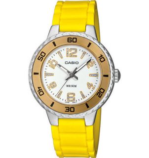 CASIO LTP1331 9A LADIES YELLOW MODERN CASUAL WATCH RESIN BAND NEW 50M