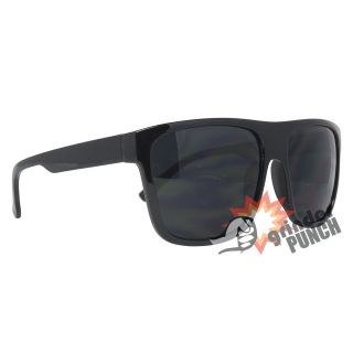  Large Wayfarer Style Dark Flat Top Sunglasses Black Squared 80s Retro