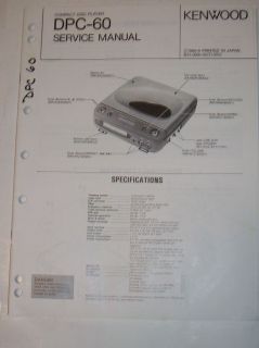 Kenwood Service Manual~DPC 60 Compact Disc CD Player