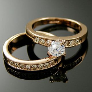 Yellow Gold gp lab Diamond Engagement Wedding Ring Channel Set Size 5 