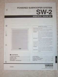 Yamaha Service Manual~SW 2 Subwoofer System~Original