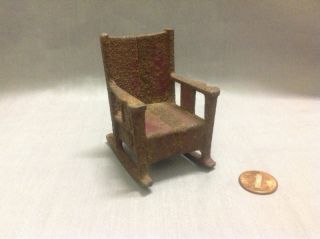 1930s Vintage Dollhouse Miniature Cast Iron Rocking Chair