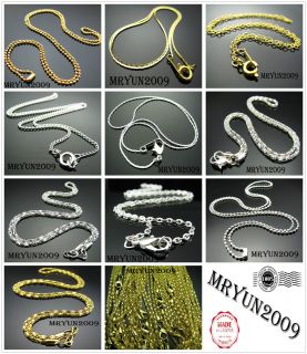 Free Lot 20 Jewelry Wholesale Gold Silver plated snake chain Necklace 