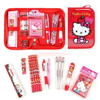 Hello kitty Zipper case 9in1 stationery set Ruler,Mech​anical pencil 