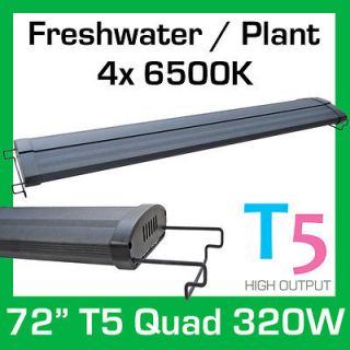 T5 Quad 72 6500K Aquarium Light Strip Freshwater Plant Tropical Fish 