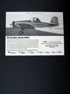 Aero Snow Commander S 2D Ag Aircraft Airplane crop sprayer 1966 Ad 