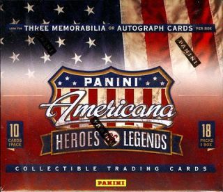 2012 Panini Americana Heroes and & Legends Trading Card Hobby Box