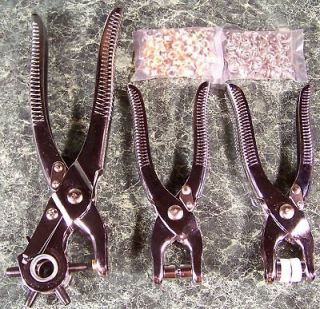 3pc LEATHER HOLE PUNCH GROMMET EYE SNAP SET TOOL new