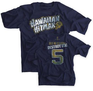 Hawaiian Hitman Navy Shirt Jersey #5 Notre Dame Mission Teo Destroy 