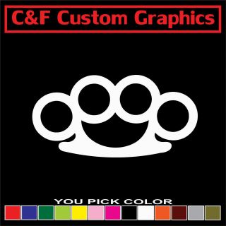 Brass Knuckles #2 Car Truck ATV Vinyl Decal 3x6 You Pick Color