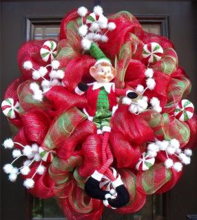  Christmas Wreath For The Door Candy Lollipop Deco Mesh Luxe Holiday 