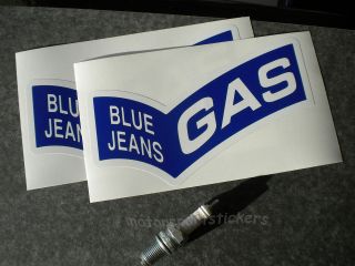 Pair of 7 Gas Blue Jeans Stickers factory Repsol MotoGP