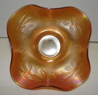 Antique Fenton Marigold Carnival Glass Bowl Dish Hat BlackBerry Spray
