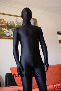Full Body lycra spandex zentai catsuit black bodysuit size s xxl