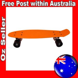 New Orange Mini Cruiser Skateboard Retro Banana Board 22