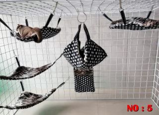 6p ANIMALPRINT FLEECE Sugar Glider Rat Hanging Cage Set