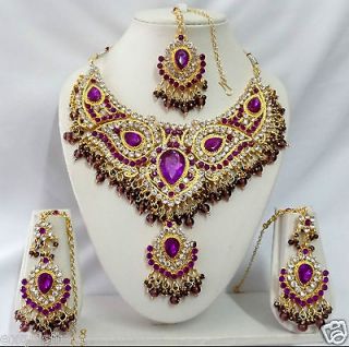   Bollywood Style Kundan Diamante Necklace Set Fashion Jewelry ECL T9001
