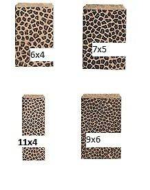 Leopard Animal Print paper Gift Bags 6x4, 7x5, 9x6, or 11x4 100pc 