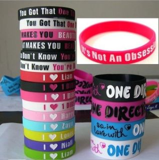 20Pcs I LOVE ONE DIRECTION BRACELET SILICONE WRISTBAND SO IN LOVE 