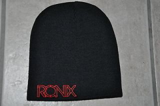 RONIX BEANIE Black with RED LOGO and 3 STICKERS DECAL WAKEBOARD