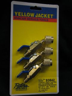 Yellow Jacket 93842 Compact Ball Valve 1/4 45° 3 pack