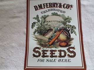 Metal Embossed Wall Sign D. M. Ferry & Co. Seeds For Sale