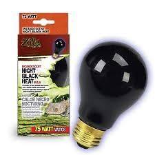 Zilla Black Light Bulb Reptile Night Heat Lamp Incandescent 75 watt