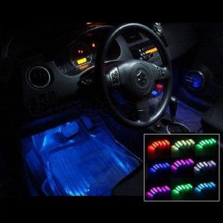 Set 4 Car 7 Color 72 LED Interior Neon Lights + Remote