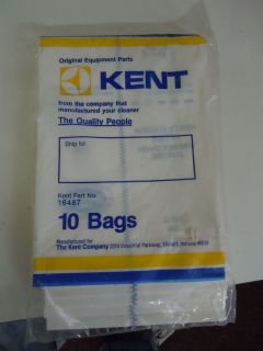 Kent 10 Pack Upright Vacuum Bags (16487) * NEW * OEM *