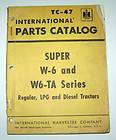 IH Super W 6, W6 TA Series Tractor Parts Catalog Manual Book IHC 