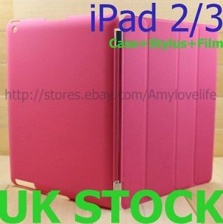  Smart Cover+Ultra Thin Hard Back Case+Stylus+Fi​lm For New iPad 