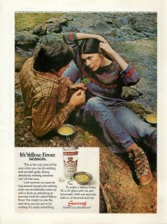 1972 Smirnoff Vodka ad, Its Yellow Fever Season, Tall Glass w/ Ice 