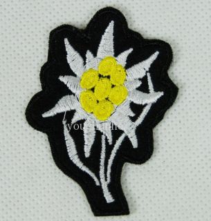 WWII GERMAN ELITE EDELWEISS CAP INSIGNIA EMBROIDER PATCH  32319