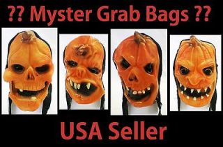   LOT of 20 Wholesale Masks Scary PUMPKIN Jack o Lantern GRAB BAGS