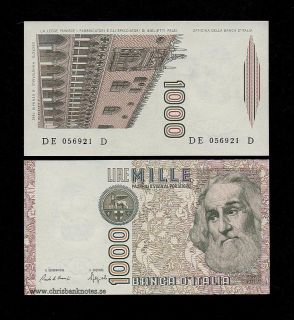 1000 lire in Italy/ San Marino/ Vatican