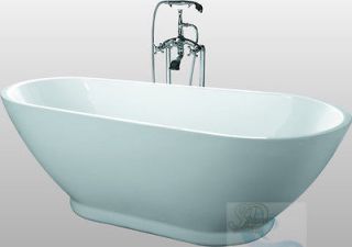 New Modern Pedestal Bathtub Soaking Tub SPA Clawfoot Indoor Jacuzzi