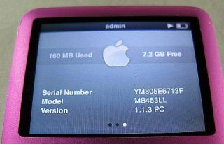 8GB Apple iPod Nano 3rd Gen Light Green A1236 w/case belt clip
