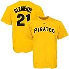 ROBERTO CLEMENTE #21 Pittsburgh Pirates Majestic T Shirt Jersey