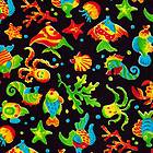   Octopus Crab Fish Hoffman Cotton Fabric Yardage OOP out of print