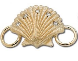 LeStage Convertible Bracelet Clasp   Scallop with Diamonds in 14K 