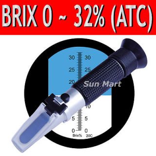 Brix Refractometer 0 32% Fruit Juice Wine Sugar Content Beer CNC Brew 