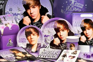 JUSTIN BIEBER Party Supplies SET plates cups tablecover