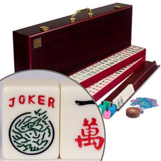American Mahjong Mahjongg Mah Jongg Game 166 Set Wood Case Racks