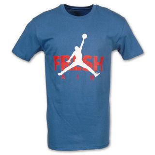 Nike Jordan Fresh Air Mens Tee, True Blue/Varsity Red 414152 434 Size 