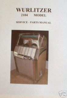 Wurlitzer Model 2104 Jukebox Manual