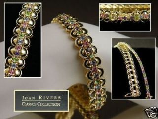 Joan Rivers Pastel Line/Tennis Bracelet w/Enamel Jacket