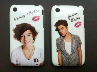 One Direction 1D Justin Bieber Harry Styles Kiss iPhone 3/3GS Plastic 